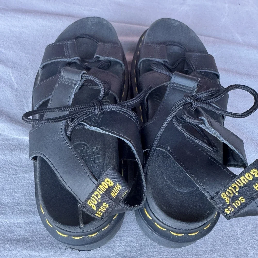 Size 7 - Dr. Martens Nartilla Platform Black Gladiator Sandals Women's - Picture 8 of 8